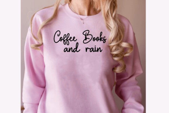 Coffee Books and Rain: A Cozy Graphic for T-Shirt Designs and Beyond