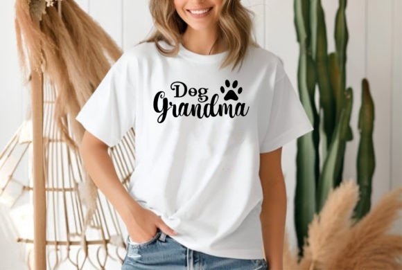 Dog Grandma: A Warm, Handcrafted Graphic for Branding & T-Shirts